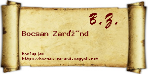 Bocsan Zaránd névjegykártya